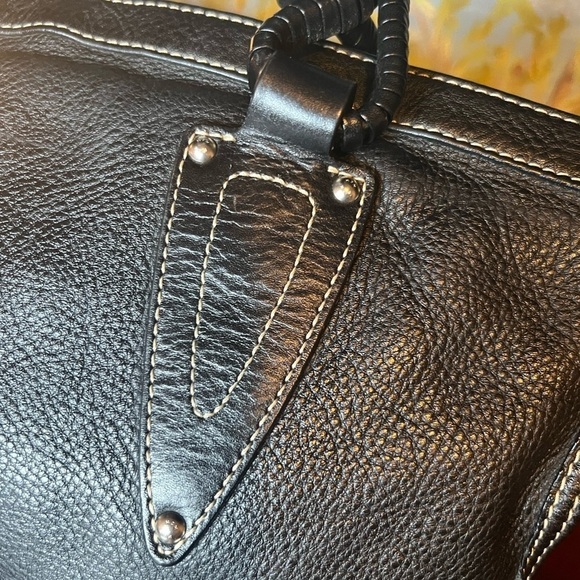 MCM RARE Vintage Tote Duffle Pebble Leather Bag Black COA A6770 - Picture 11 of 13